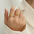 Gold Love Knot Open Band Ring Non-Adjustable Size 7 view 3