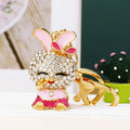 Jeweled Bow Ear Rabbit Character Keychains in Four Color Options view 9