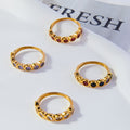 Gold Five-Stone Bezel Zircon Band Ring Sizes 6 to 8 view 3