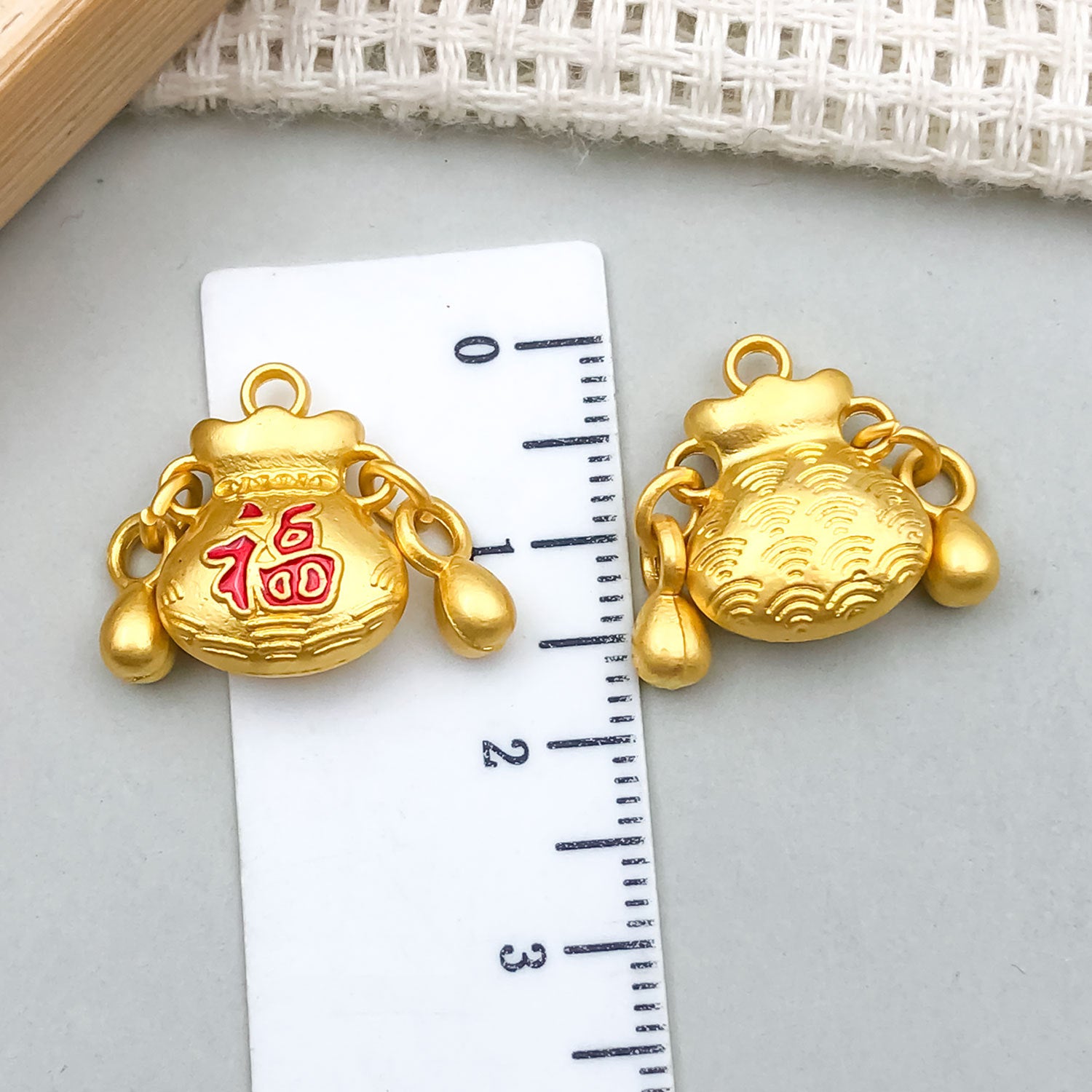 Antique Gold Zinc Alloy Longevity Lock Rattle Drum Lotus Charm Pendant for DIY Jewelry