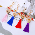 Striped and Crystal Horse Tassel Keychains in Five Colors plus Assorted Option view 11