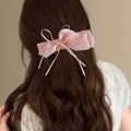 Sheer Organza Bow Banana Clip Rhinestone Blue Pink Yellow view 3