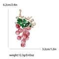 Beaded Grape Cluster Brooch in Green or Purple Cluster Pin view 7
