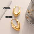 Chunky Polished U-Shape Hoop Earrings Gold Or Steel view 2