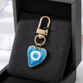 Heart Resin Evil Eye Clip Keychains in Six Color Options view 2