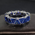 Triangle-Cut Full Eternity Band In Four Stone Colors view 6