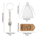 Silver Raven Bird Skull Metal Keychain Chain Split Ring view 2