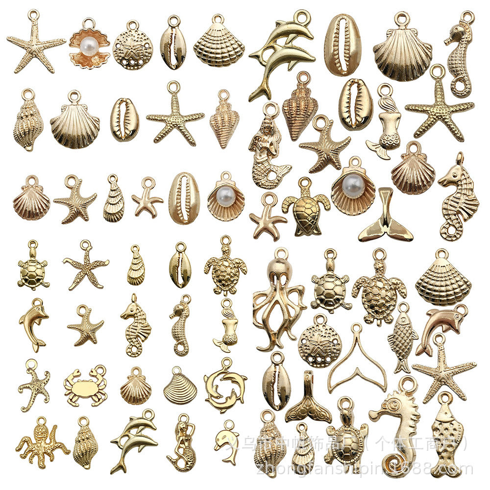 KC Gold Zinc Alloy Shell Starfish Ocean Charm Pendant for Bracelet Necklace DIY