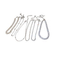 Sparkling Zircon Mixed Chain Six Piece Bracelet Set Gold Silver view 5