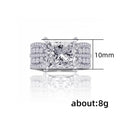 Princess Cut Square Center Ring Silver Pave Shoulders view 5