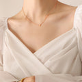 Mini Heart Station Necklace Delicate Fine Chain Gold Rose Steel view 7