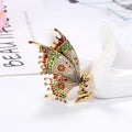 Red Gold Tone Butterfly Metal Brooch Pin 3.3 x 5.4 cm view 3