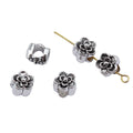 Small Rose Large Hole Bead in Antique Silver Finish view 3