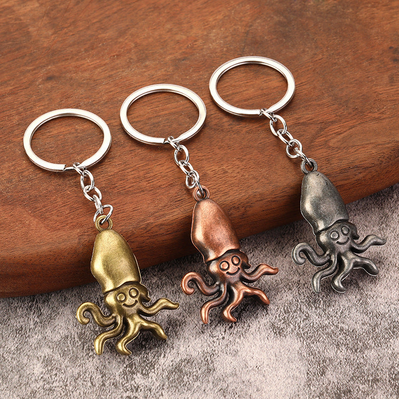 Octopus Shaped Zinc Alloy Keychain Gift Pendant