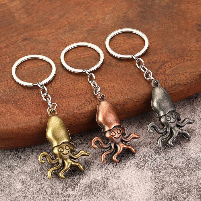 Octopus Shaped Zinc Alloy Keychain Gift Pendant