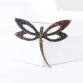 Crystal Dragonfly Brooch In Silver And Multicolor Decorative Lapel Pin view 2