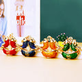 Jeweled Twin Fish Treasure Bowl Keychains with Four Color Options view 4