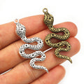 Textured Snake Metal Charms in Four Size and Finish Options view 1