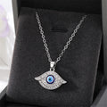 Gold and Silver Tone Crystal Geometric Eye Pendant Necklaces view 8