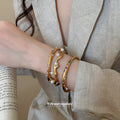 Gold Open Cuff Bangles Pearl Crystal Multicolor Accents view 3
