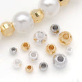 Diamond Facet Pattern Metal Spacer Beads for Jewelry Making view 2