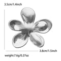 Polished Five Petal Sculptural Flower Brooch in Two Tones view 6