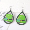 Silver Tone Green Holiday Acrylic Hook Earrings in Five Designs view 7