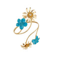Gold Spiral Flower Arm Cuff Open Bangles Five Colors view 5
