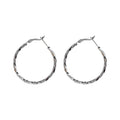 Silver Tone Twisted Large Round Hoop Earrings For Women view 5