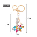 Rhinestone Evening Dress Figure Keychain Gold Clasp 4 Colors view 2