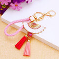 Enamel Folding Fan Keychains in Five Colors with Double Tassels view 4