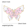 Crystal Dot Butterfly Brooch in Pink or Blue Enamel Wings view 5