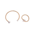 Snake Coil Pearl Open Cuff Choker and Bracelets Metal view 5