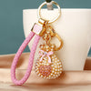 Pink Braided-Pearl-Heart-Pouch