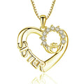 Sister Heart Claddagh Pendant Necklace Three Metal Tones view 6