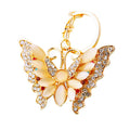 Moonstone Butterfly Keychain with White Petal Stones and Crystal Wings view 5