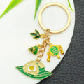 Two-Style Green Dragon Boat Festival Rice Dumpling Charm Keychain view 4