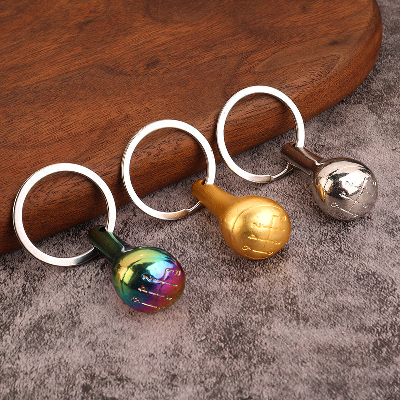 Mini Metal Car Gear Shifter Keychain Creative Auto Accessory