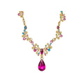 Crystal Bow Flower Necklace Earring Set Pink White Bracelet view 5