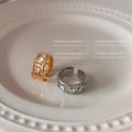 Wide Open Band Rings Clear Channel Crystals Gold Silver view 4