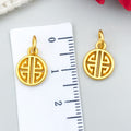 Gold Tone Zinc Alloy Fu Blessing Plaque Charm Pendant for DIY Bracelet Jewelry Making