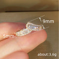 Curved Baguette Double-Rail Ring In Gold And Silver Tones view 4