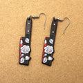Black Red Floral Knife Novelty Hook Earrings in Ten Designs view 11