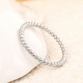 Slim Silver Tone Continuous Twisted Rope Texture Band Ring view 3