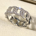 Pave Chain-Link Wide Ring In Gold And Silver Tone Styles view 2