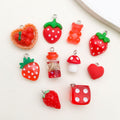 Red Strawberry and Heart Glossy Charms with 11 Listed Options view 4