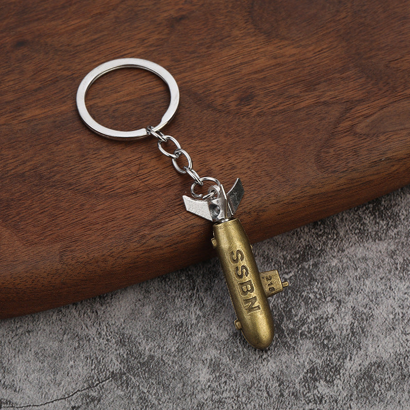 Vintage Submarine Model Zinc Alloy Keychain Bag Charm Pendant
