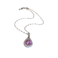 Silver Tone Crystal Drop Necklaces in Nine Colorful Designs view 5