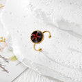 Gold Open Dried Flower Resin Cabochon Rings Eleven Styles view 12