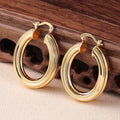 Triple Band Hoop Earrings in Gold-Tone Metal Jewelry view 3